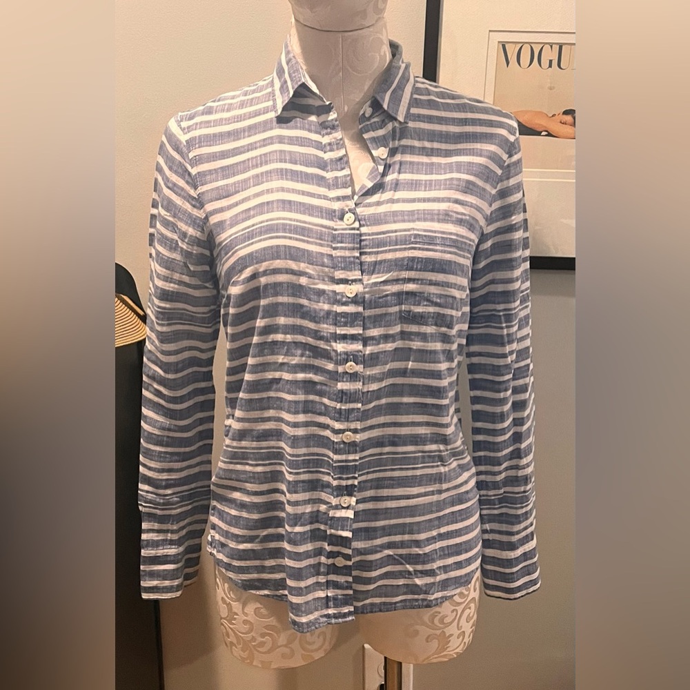 J. Crew blue stripped button down - boy style